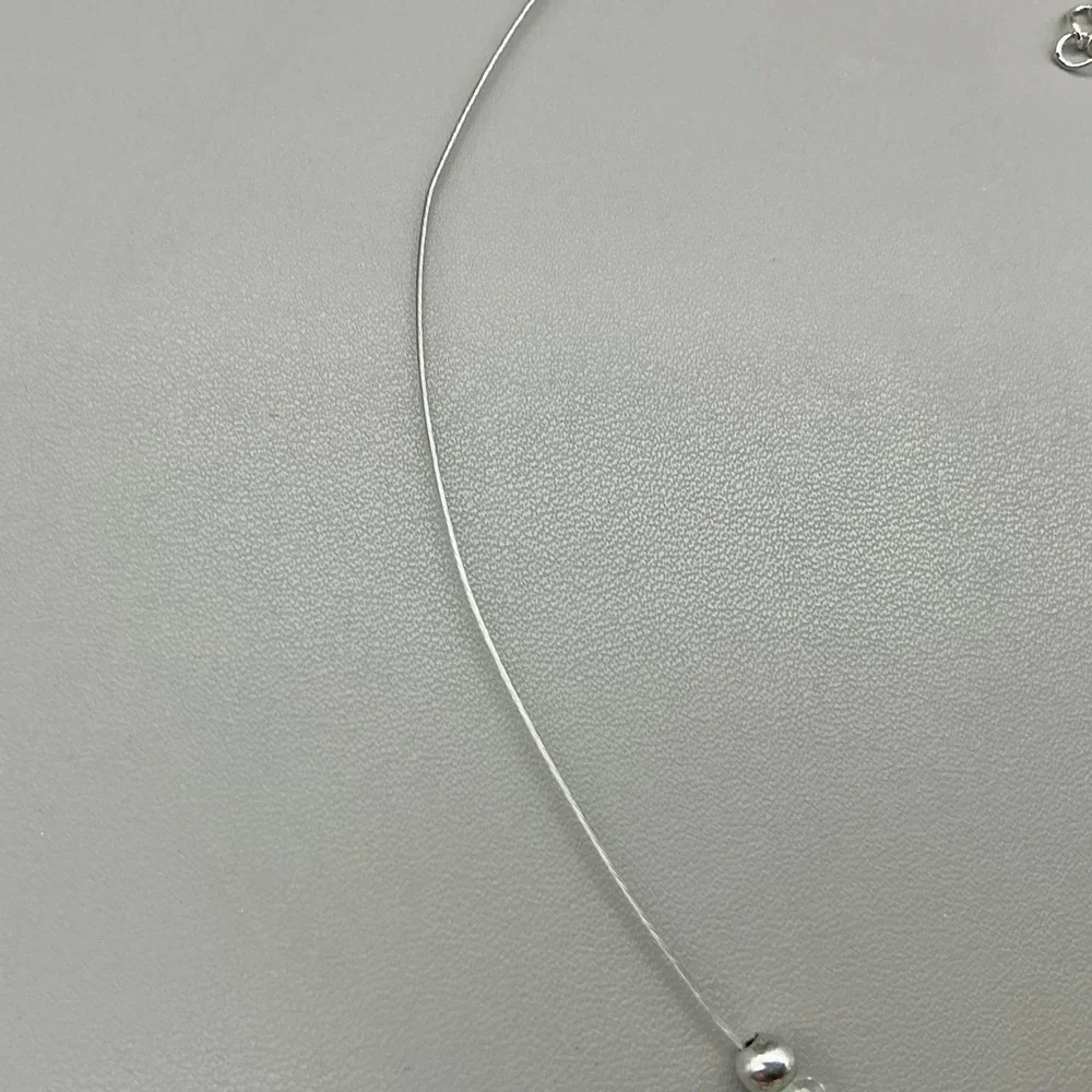 Touchstone Crystal Necklace Silver Tone Clear Crystal Fringe Waterfall Bib TCS